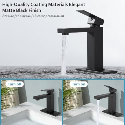 Midanya 1-Hole Stainless Steel Touch-On Faucet with Cover Plate