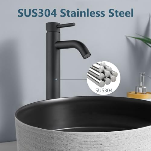 Aolemi Vessel Sink Faucet Matte Black