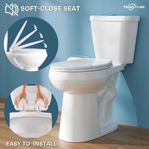 HOMLYLINK 21-Inch Tall Toilet for SeniorsExtra High Comfort Bowl