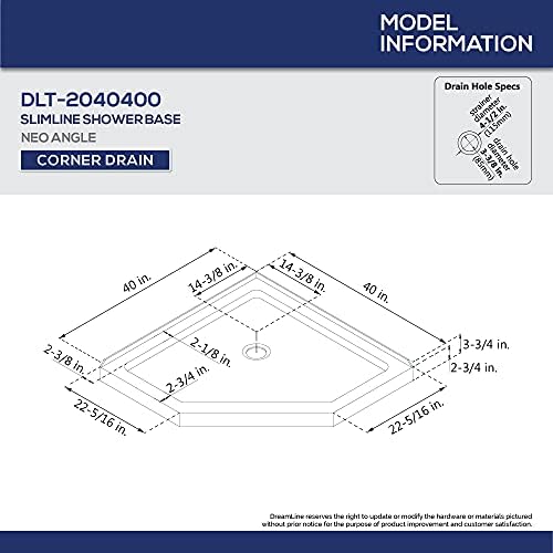 DreamLine SlimLine Neo-Angle Corner Drain Biscuit