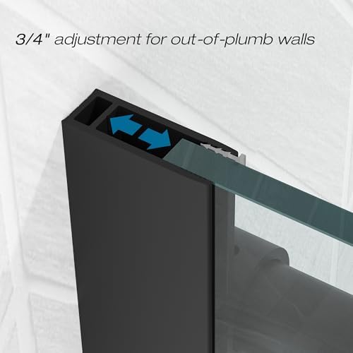 Luxury Frameless Shower Door Matte Black