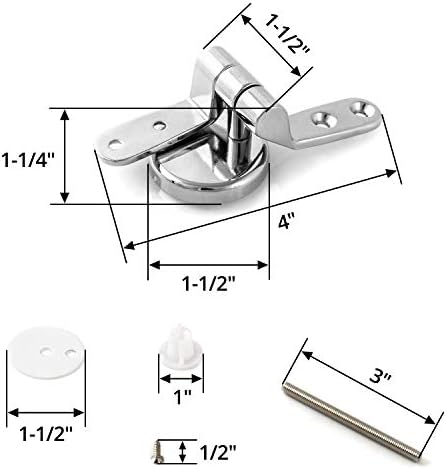 Toilet Seat Hinge Replacement Durable Zinc Alloy Hinges for Toilets
