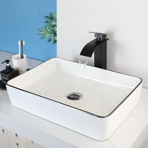 Modern Design Vessel Sink High-Quality Ceramic Sink White Above Counter 20 Inch