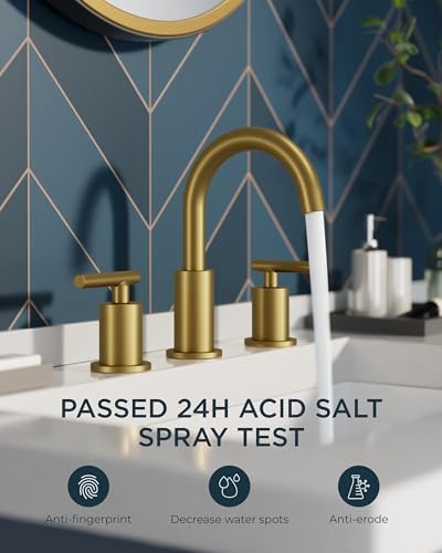 8-Inch Gold Faucet for Washroom Modern Design Smooth Flow