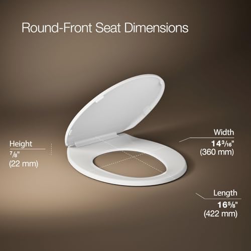 No-Slab Quiet-Close Round Toilet Seat with Grip-Tight Bumpers
