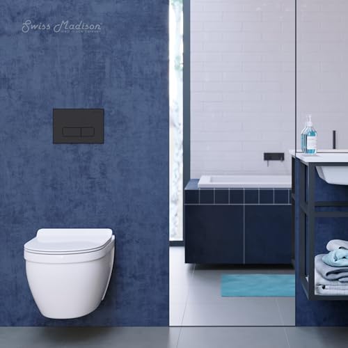 Black Dual Flush Porcelain Toilet Bowl Easy to Install