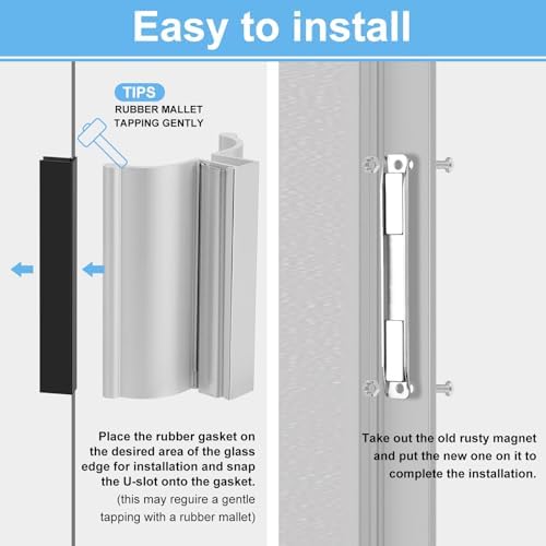 Chrome Frameless Shower Door Handle with Magnet