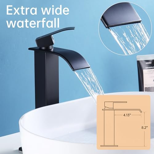 Fransiton Tall Vessel Sink Faucet Matte Black