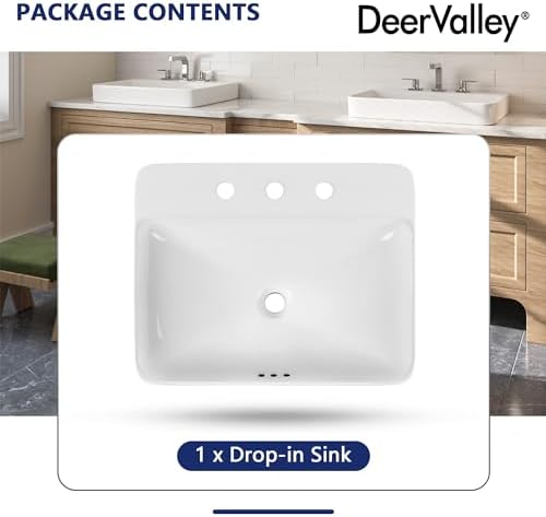drugValley 24x19 Vessel Sink for Bathroom Modern Durable