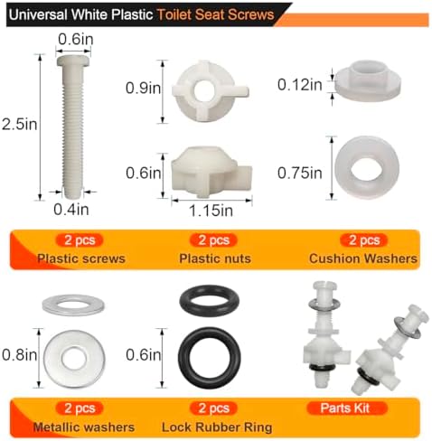 Easy Toilet Seat Replacement - Durable Plastic Parts for Long Lasting Use