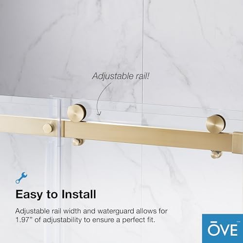 Barn Door Style Antique Gold Soft-Close Shower Door