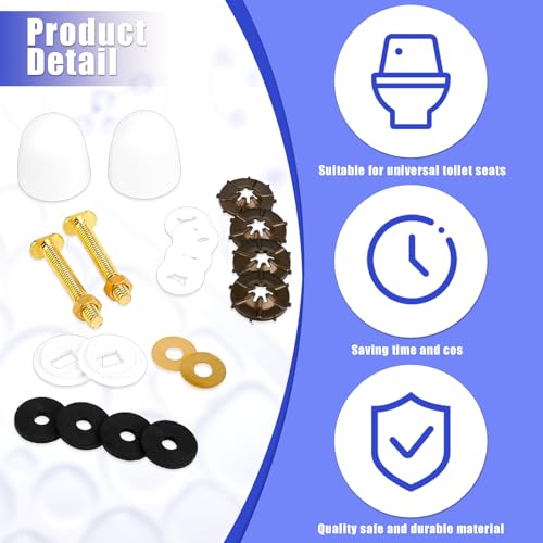 Sliverdew Toilet Floor Bolts Kit - Durable Solid Brass Toilet Fixtures