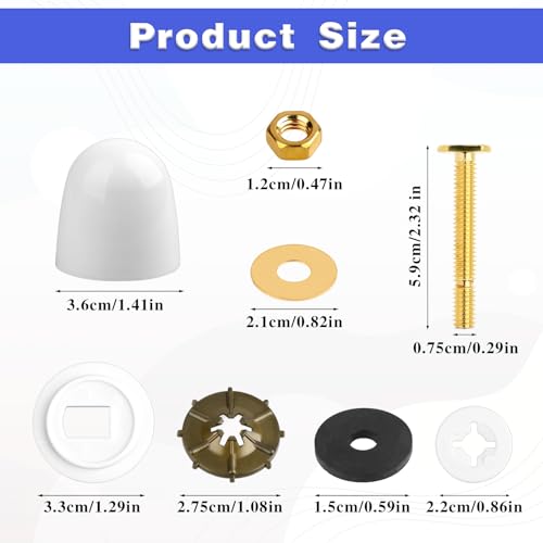 Sliverdew Toilet Floor Bolts Kit - Durable Solid Brass Toilet Fixtures