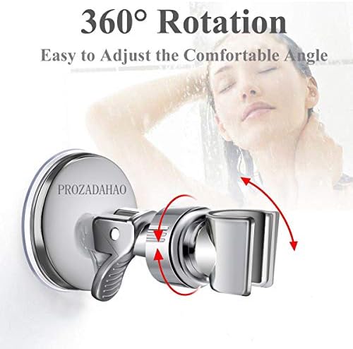 Adjustable Suction Cup Showers Holder Silver-1 Bathroom Bracket