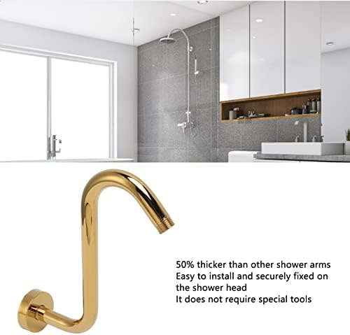 Fuhui 304 Stainless Steel S-Shaped Shower Arm - Gold Finish