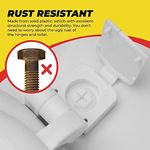 Secure Your Toilet Seat White Plastic Hinge Replacement Set