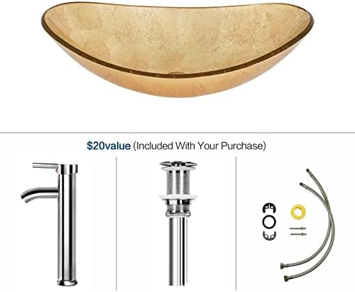 YORLITE Boat Shape Gold Bathroom Sink