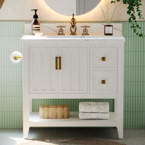 Sturdy 30 Bathroom Vanity with Storage by IRONCK