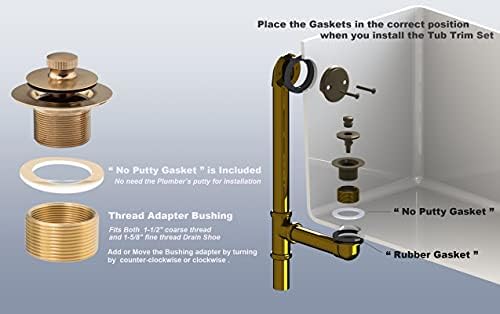 Artiwell Champagne Bronze Lift Turn Tub Trim Set