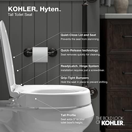 Elegant Elongated Toilet Seat Quiet-Close Raised andlatable Biscuit 3 Seat