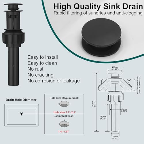 Hoimpro Black Waterfall Faucet