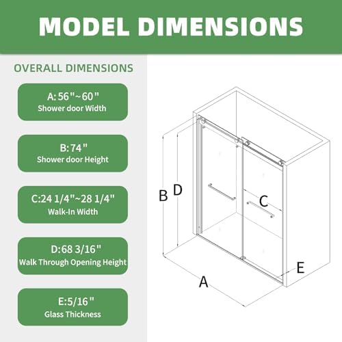 Stunning 56-60-inch Frameless Shower Door