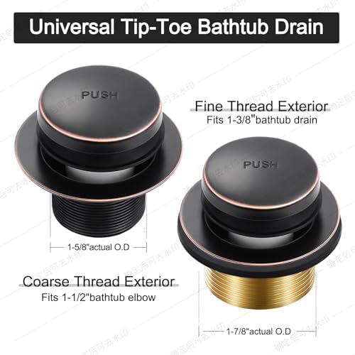 TLOZX Oil Rubbed Bronze bathtub drain set