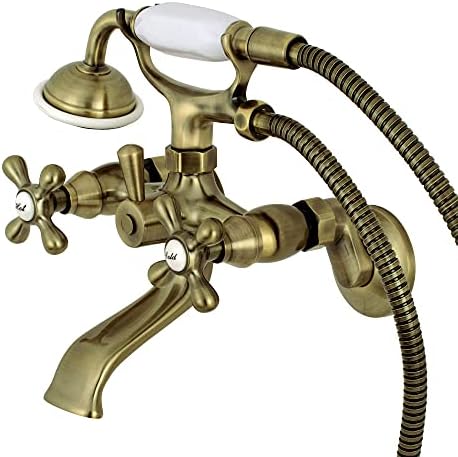 Kingston Brass KS265AB Adjustable Center Fill Pipe Antique Brass High-Quality Bath Faucet