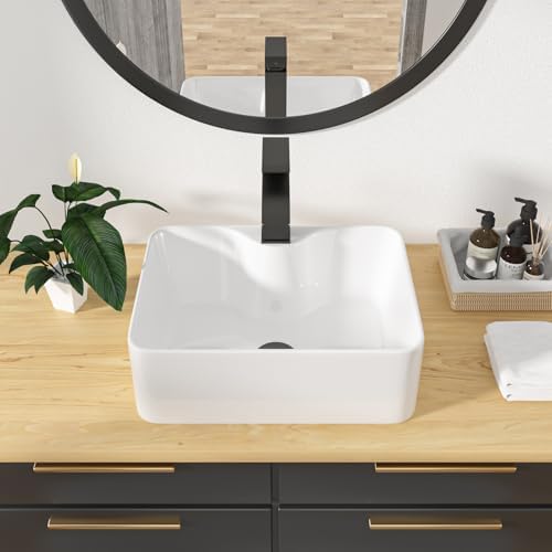 Kichae 16x12 White Bathroom Sink with Faucet Combo