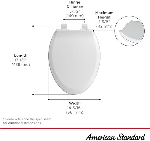 American Standard Slow Elongated Toilet Seat White - Smooth Closure Durable Design