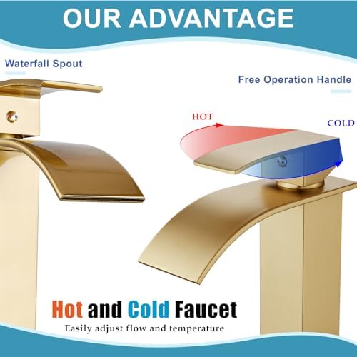 Midanya Modern Faucet Single-Handle Deck-Mount Brushed Gold