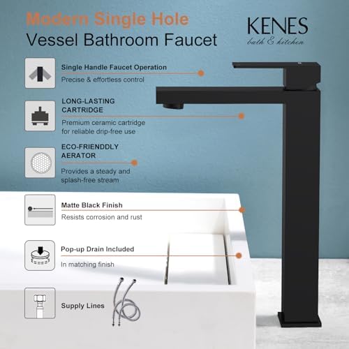 KENES Matte Black Bathroom Faucet