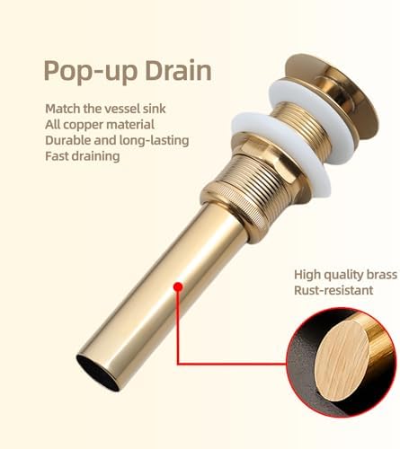 Luxury 19 Ceramic Bathroom Sink with Gold Faucet