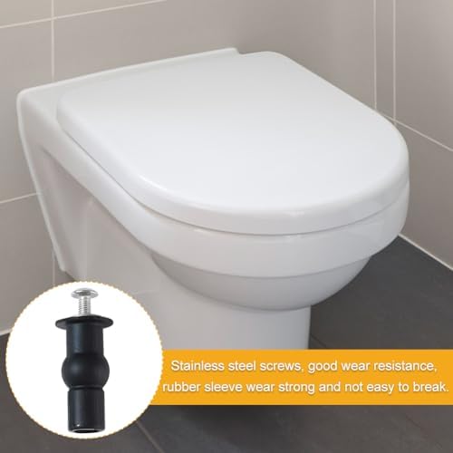 EMVANV Toilet Seat Hinges Screws Black 2PCS Kit