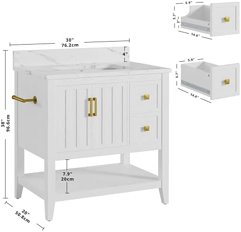Sturdy 30 Bathroom Vanity with Storage by IRONCK