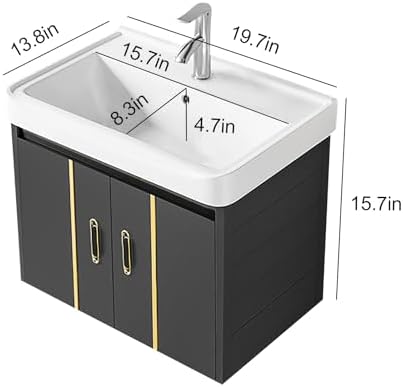 Hiliteshome compact wall-mounted bathroom vanity with storage