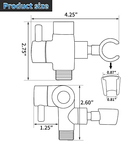 G-Promise Solid Metal Shower Arm Diverter Durable Versatile