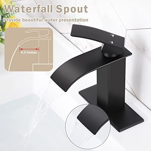 Qomolangma Ultra-Wide Single-Handle Waterfall Bathroom Faucet Matte Black