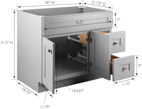 Premium Solid Wood Bathroom Vanity - Shaker Design by Design House