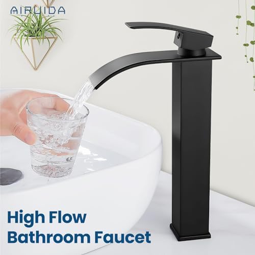 Pure Performance - Airuida Tall Waterfall Faucet Matte Black