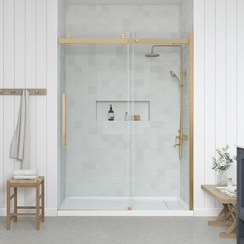 Barn Door Style Antique Gold Soft-Close Shower Door