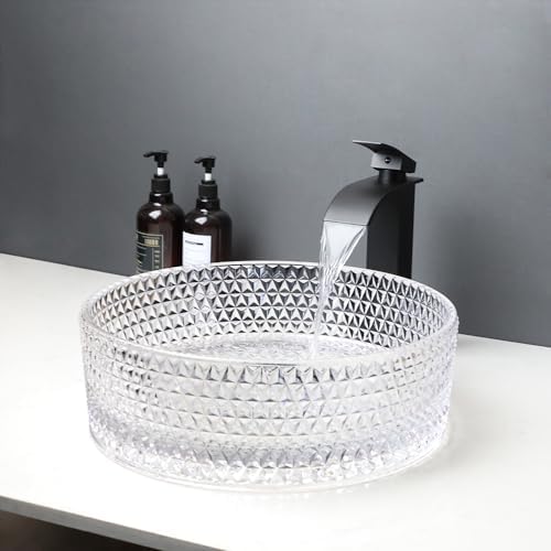16 Inch Crystal Bathroom Sink With Faucet Drain Combo