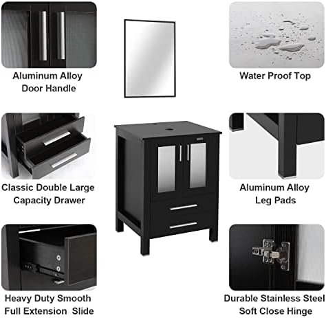 Modern Bath Vanity Sink Combo with Water-Saving Features