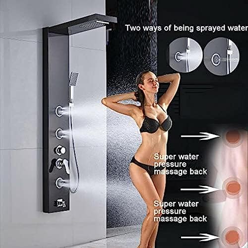 LED Rainfall Shower Head with Massager Jets