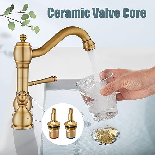 Aolemi Antique Brass Bathroom Sink Faucet