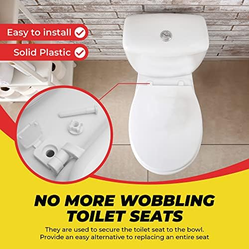 Secure Your Toilet Seat White Plastic Hinge Replacement Set
