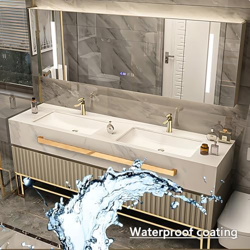 Double Sink Vanity with Smart LED Mirror