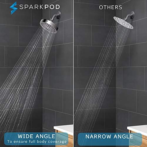 SparkPod High Pressure 6-inch Shower Head in Midnight Black Matte