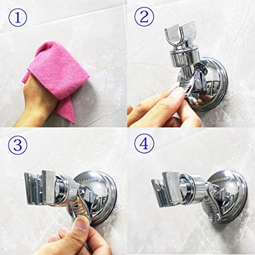 Adjustable Suction Cup Showers Holder Silver-1 Bathroom Bracket