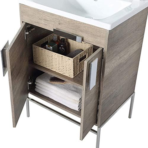 Elegant 24-Inch Bathroom Vanity with Gray Sink